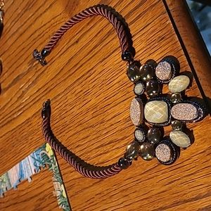 Necklace  rope and various stones
